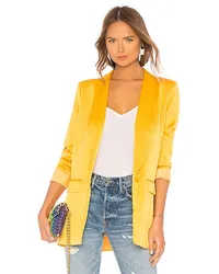 L'ACADEMIE SATIN-BLAZER FLEUR in Mustard Mustard