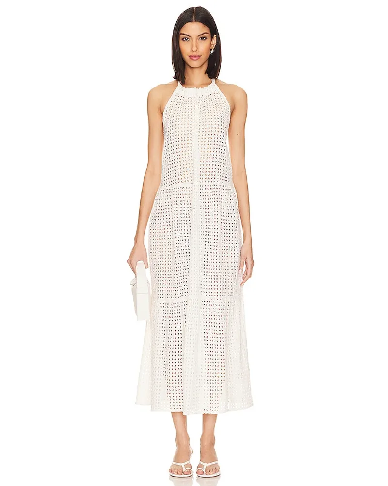 Solid and Striped MIDI-KLEID KAI in Cream Cream