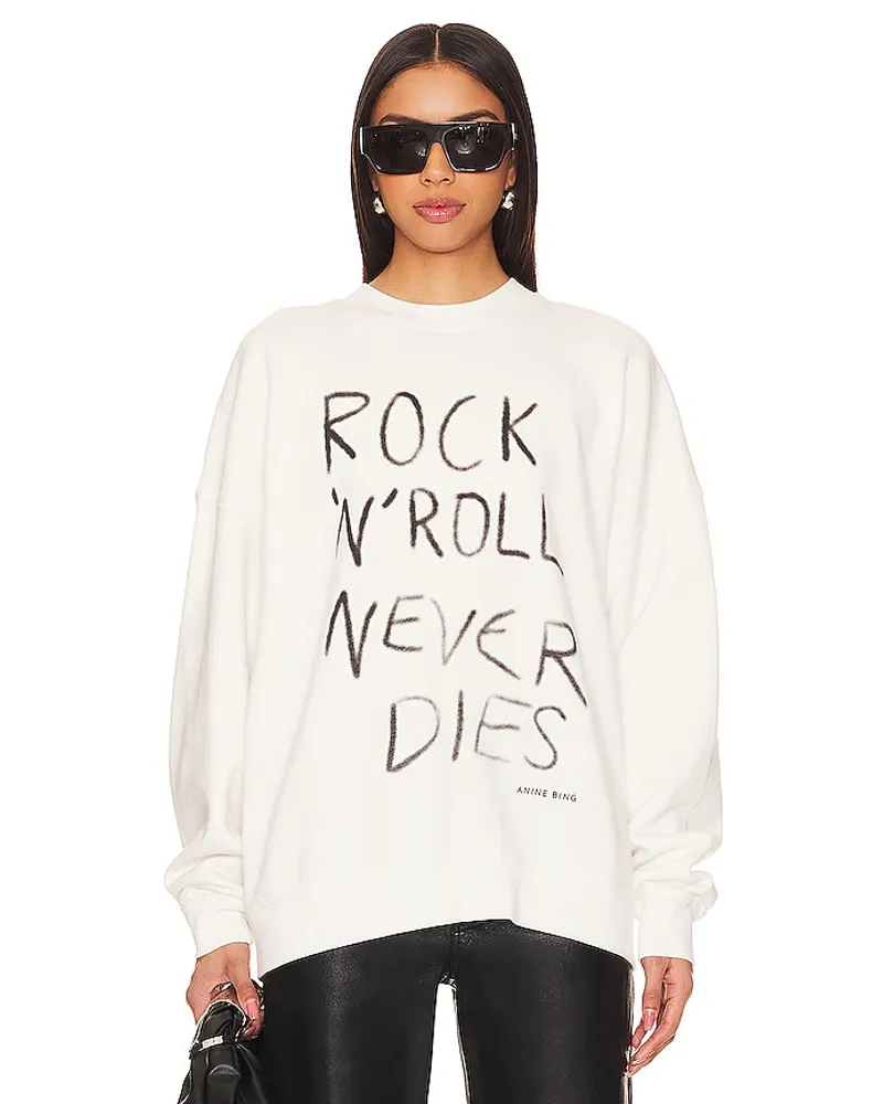 Anine Bing SWEATSHIRT MILES ROCK N ROLL in White White