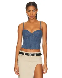 Fleur Du Mal BUSTIER in Denim-Dark Denim-dark