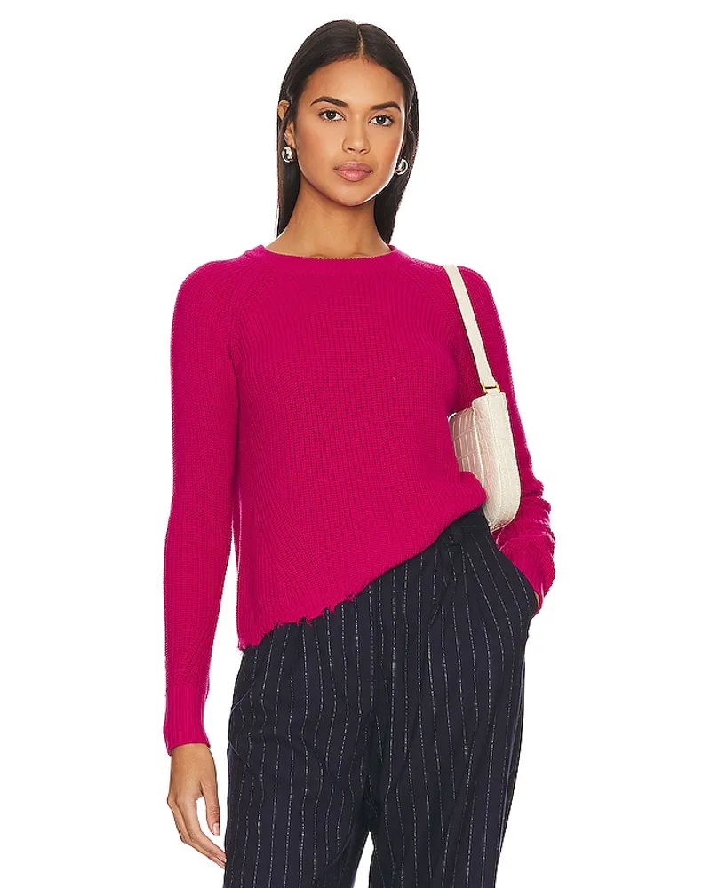 Autumn Cashmere SWEATER MIT BOGENKANTE UND DISTRESSED-DETAILS in Fuschia Fuschia