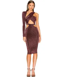 Michael Costello MIDI-KLEID PAULETTE in Burgundy Burgundy