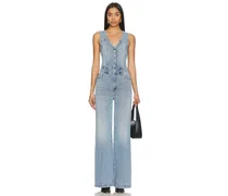 Aria Fitted Vest Jumpsuit in Blue