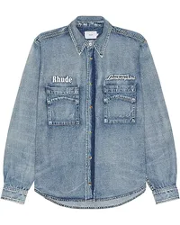 RHUDE HEMD in Denim-Light Denim-light