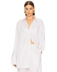 Helsa HEMD COTTON POPLIN STRIPE OVERSIZED in Beige Beige