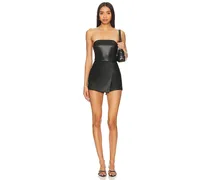 KURZOVERALL SONYA FAUX LEATHER in Black