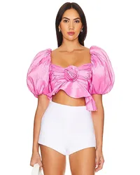 For Love and Lemons CROPPED-BLUSE JUDITH in Pink Pink