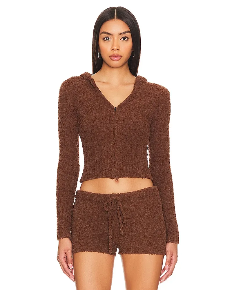 Frankies Bikinis HOODIE MIT REISSVERSCHLUSS HARLOWE in Chocolate Chocolate