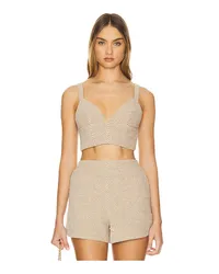 L'Agence Castalia Knit Bra Top in Tan Tan