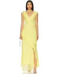 Ralph Lauren ABENDKLEID MIT RÜSCHEN in Yellow Yellow