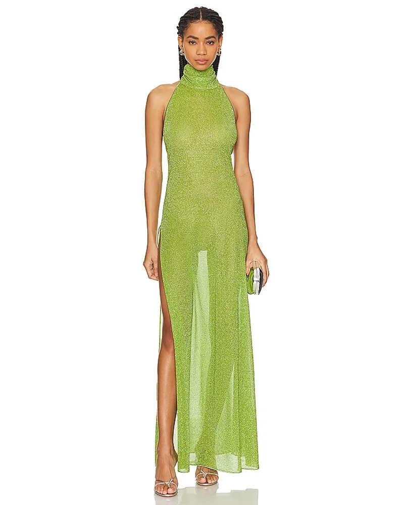 Oséree KLEID MIT ROLLKRAGEN LUMIERE in Green Green