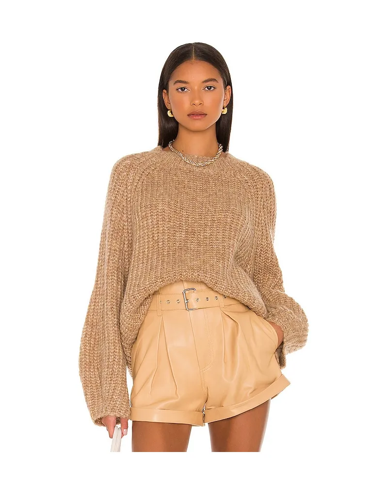 L'ACADEMIE STRICK SONOMA CREW NECK in Tan Tan