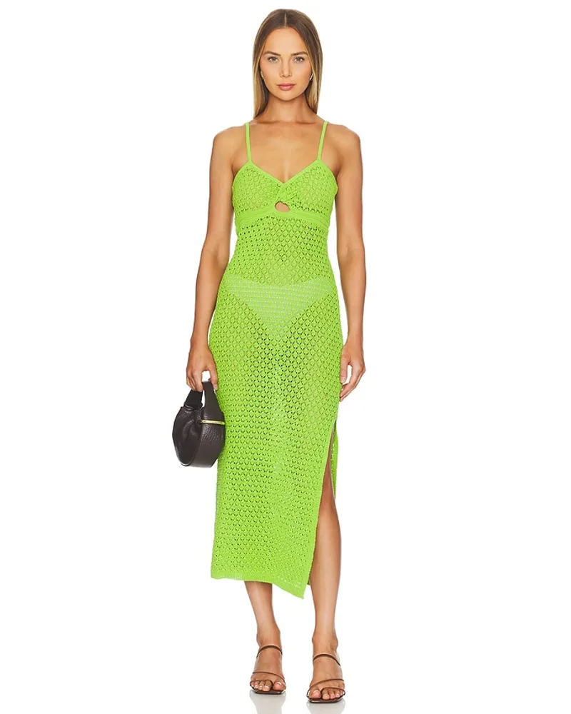 NICHOLAS MIDI-KLEID ELORA TWIST FRONT in Green Green