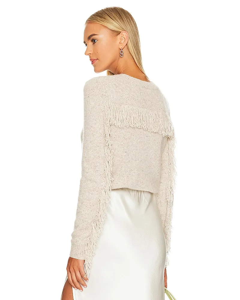 Autumn Cashmere STRICK FRINGED in Cream Cream