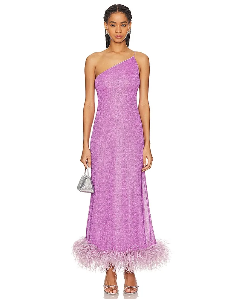 Oséree ONE-SHOULDER-KLEID LUMIERE PLUMAGE in Purple Purple