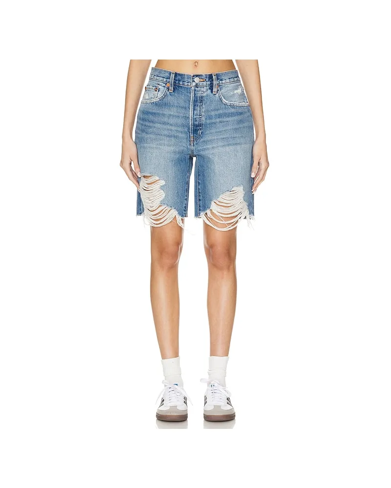 RE/DONE SHORTS LOOSE LONG in Blue Blue