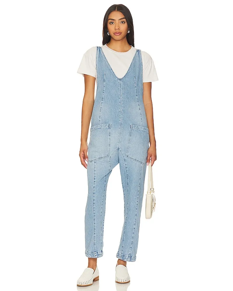 Free People JUMPSUIT WE THE FREE HIGH ROLLER in Denim-Light Denim-light