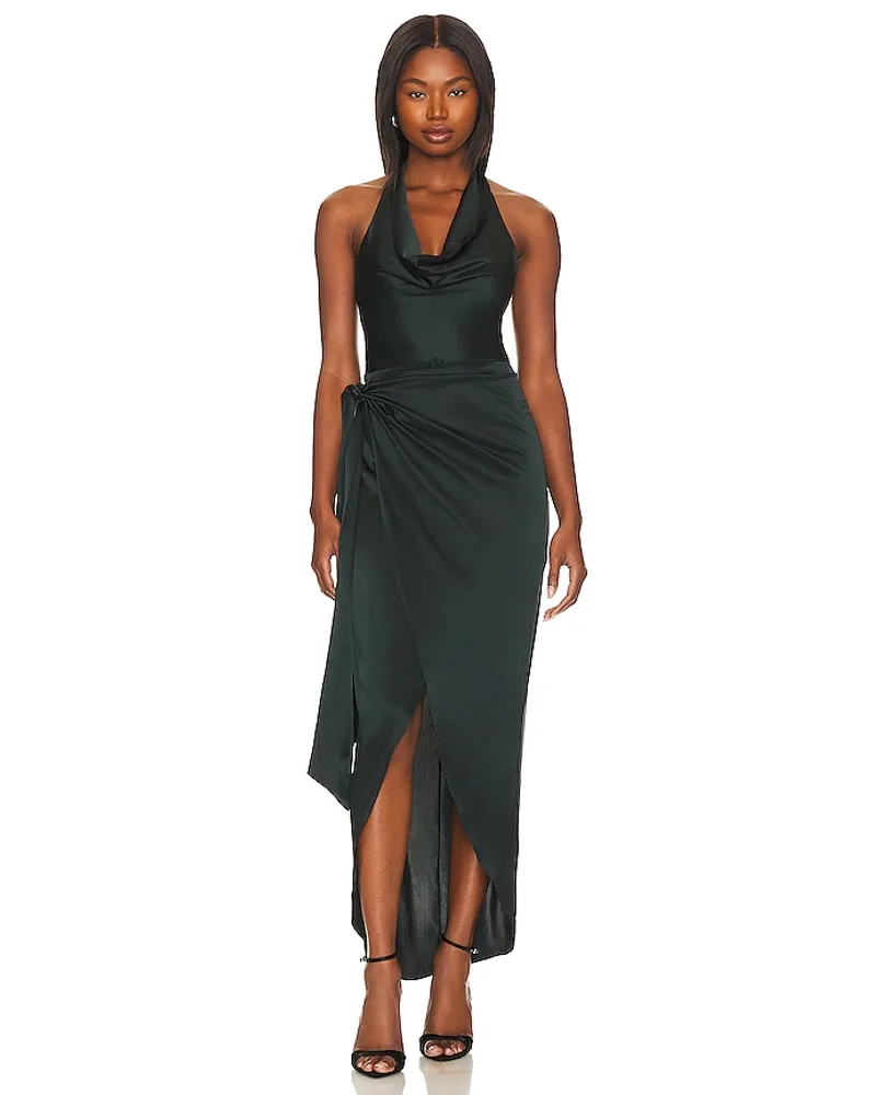 Amanda Uprichard ABENDKLEID MARTINE in Dark Green Dark