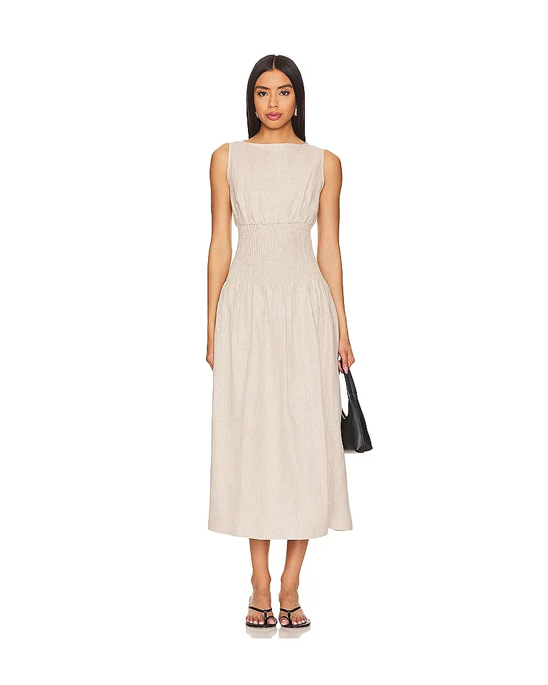 Faithfull The Brand MIDI-KLEID LA CANELLA in Beige Beige