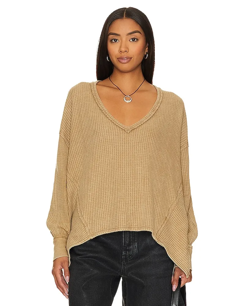 Free People LANGARM-SHIRT CORALINE in Tan Tan