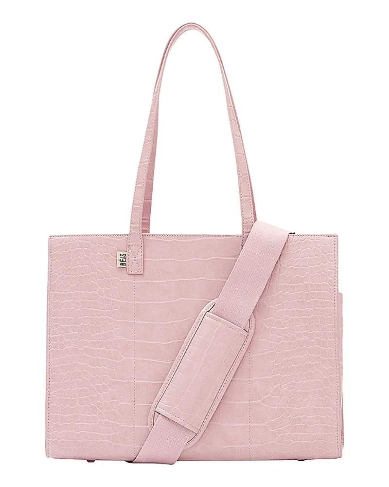 BEIS TOTE-BAG CROC WORK in Pink Pink