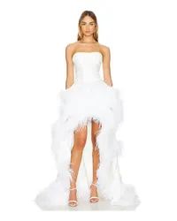 BRONX AND BANCO ABENDKLEID LOUISA BLANC STRAPLESS FEATHER in White White