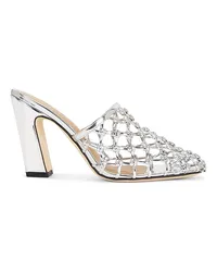 Studio Amelia PANTOLETTE SILAS 90 in Metallic Silver Metallic