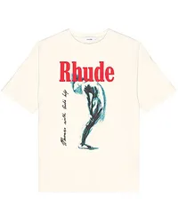 RHUDE HEMD RHUDE GOD HELP ME TEE IN VINTAGE WHITE in White White