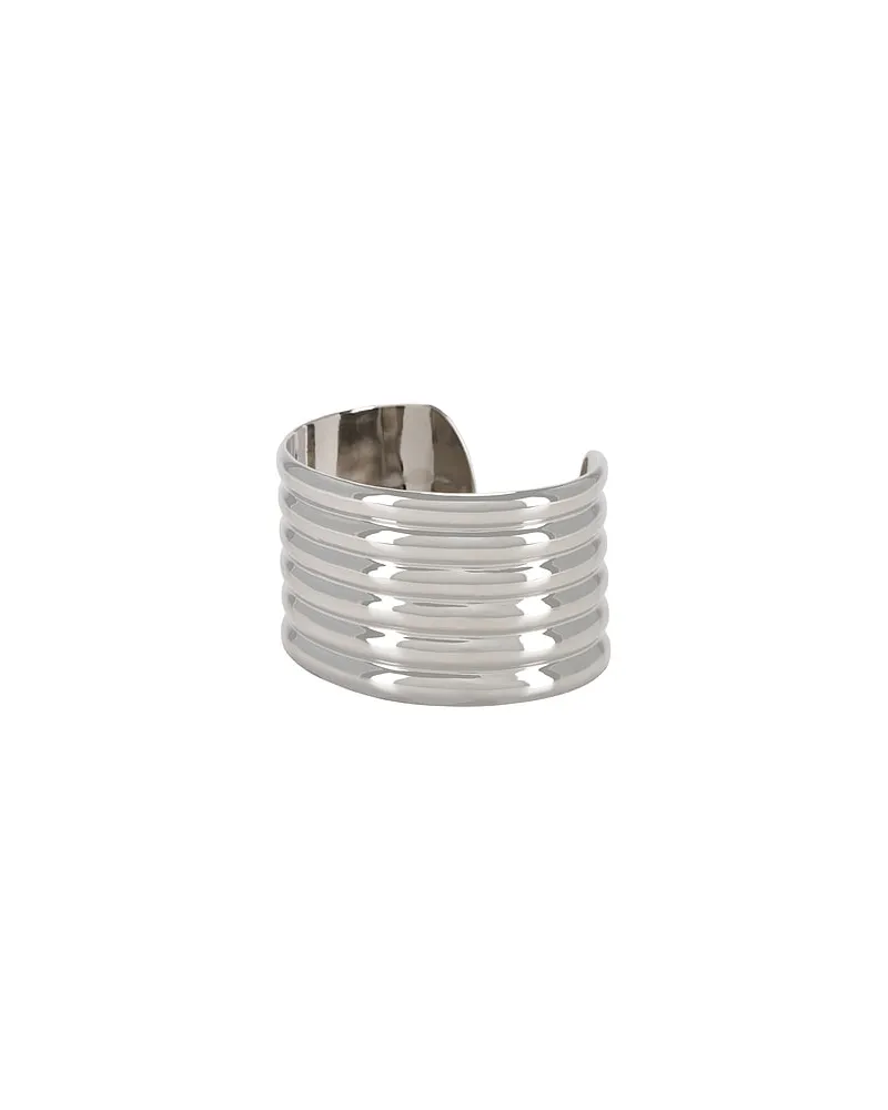 Shashi ARMREIF DOMINO CUFF in Metallic Silver