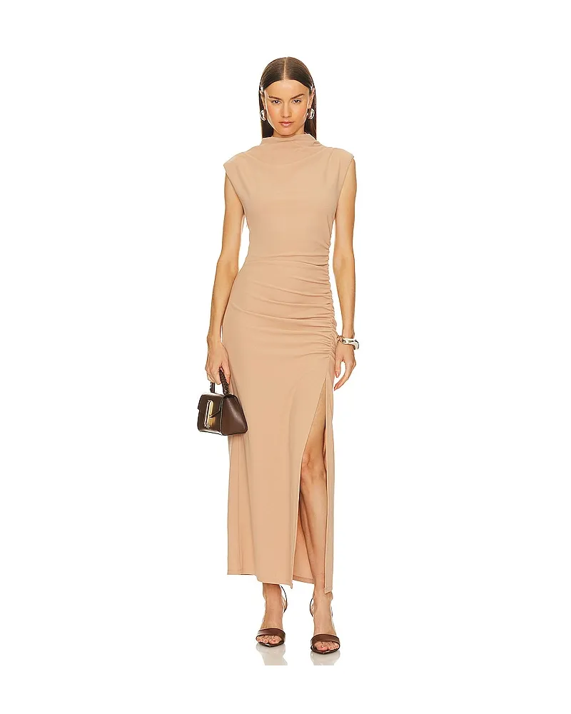 Line and Dot MIDI-KLEID ROBIN in Taupe Taupe