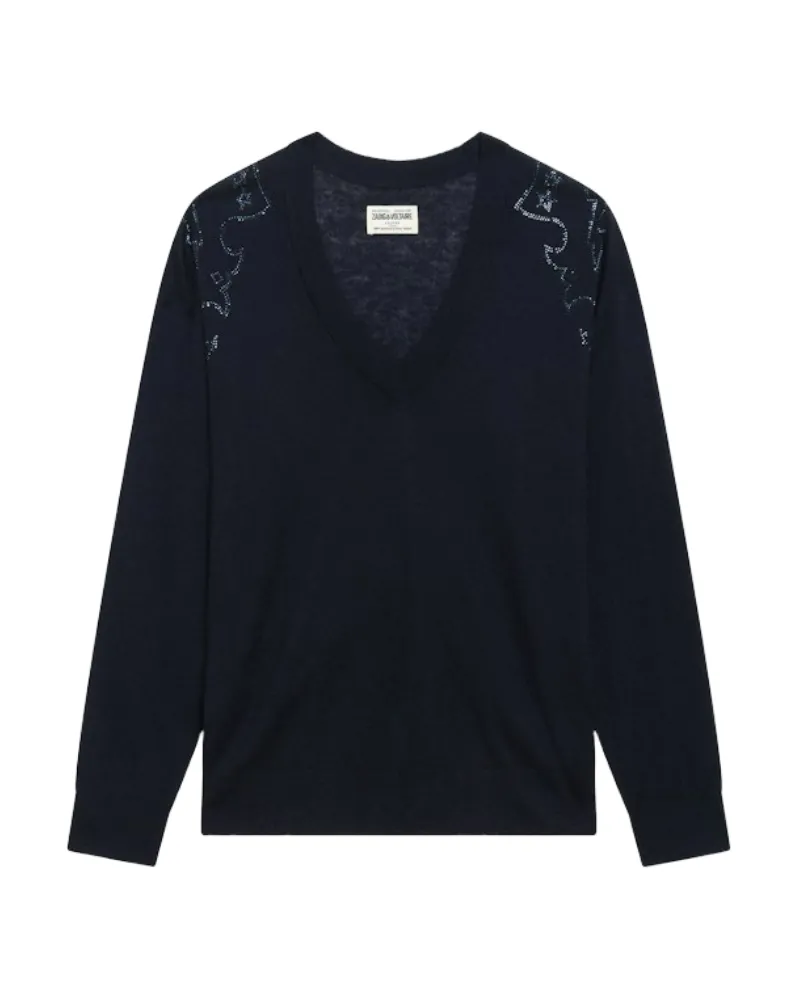 Zadig & Voltaire Pullover Swyny 100% Kaschmir Blau