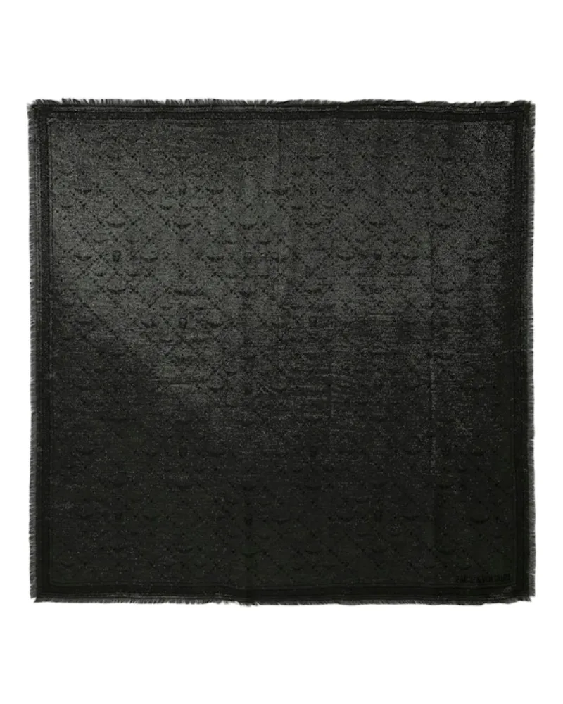 Zadig & Voltaire Schal Glenn Metallisiertes Monogramm 135 Grau