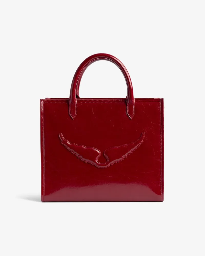 Zadig & Voltaire Angel Tote Tasche Wrinkled Patent Rot