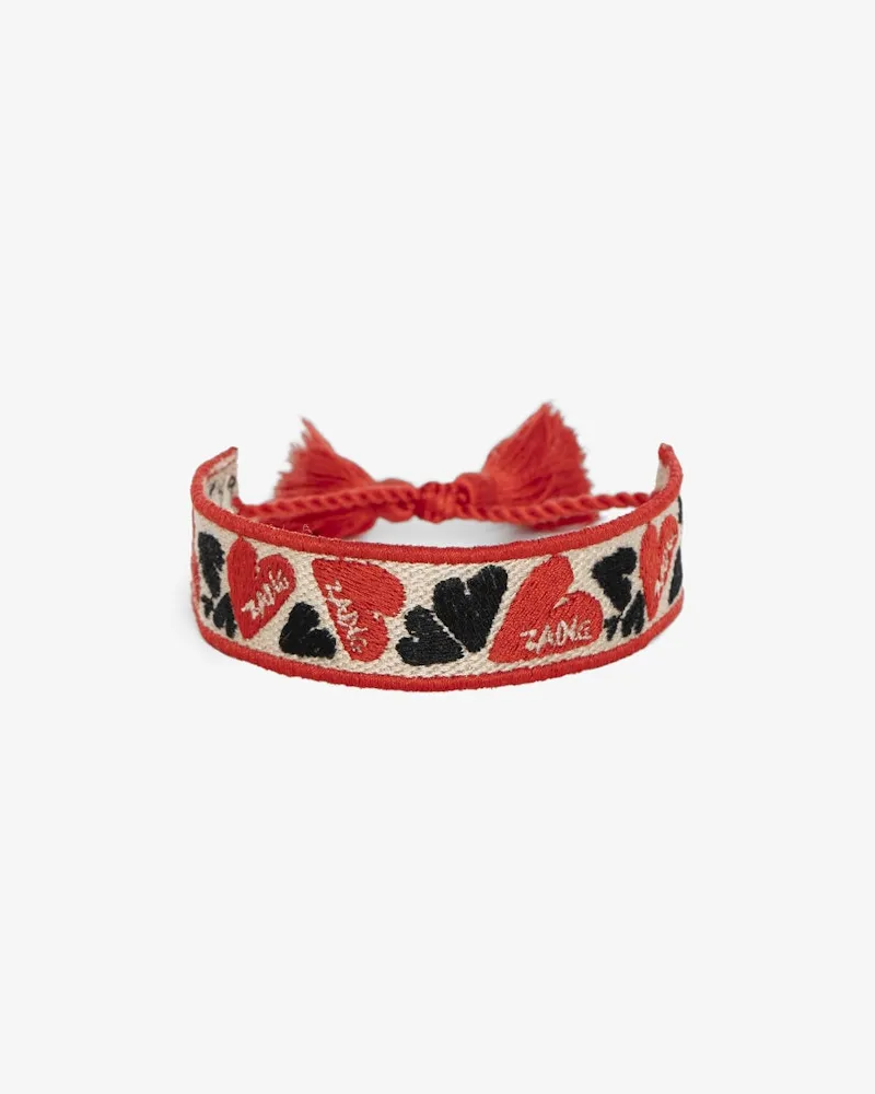 Zadig & Voltaire Zadig Gewebtes Herz Armband Weiß