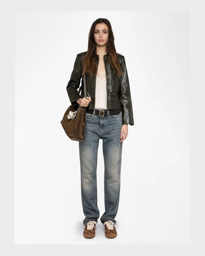 Zadig & Voltaire Jacke Liam Leder Tilleul