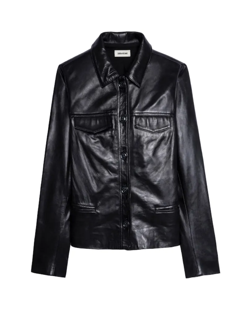 Zadig & Voltaire Liam Lederjacke Schwarz