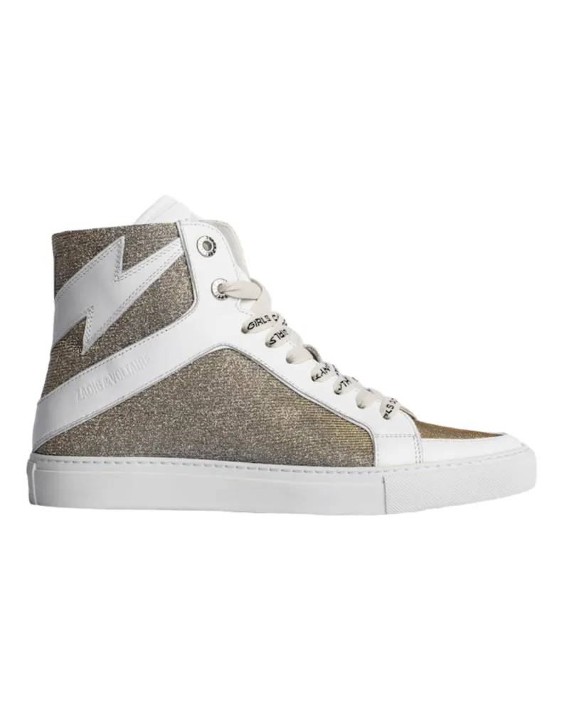 Zadig & Voltaire ZV1747 High Flash Hohe Sneakers Silber