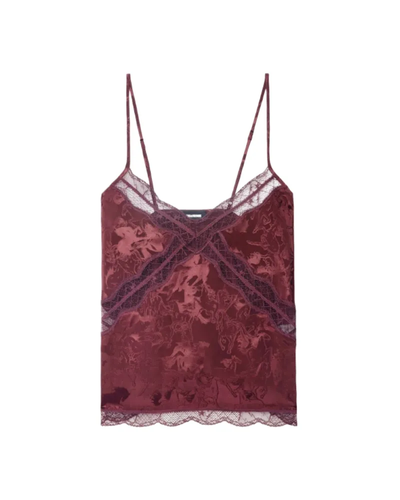 Zadig & Voltaire Caraco Cishi 100% Seide Rot