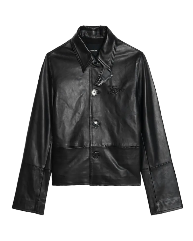 Zadig & Voltaire Blouson Lessa Leder Schwarz