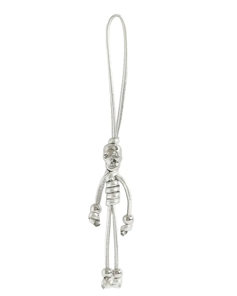 Zadig & Voltaire Skull Keyring Vintage Metal Schlüsselanhänger Grau