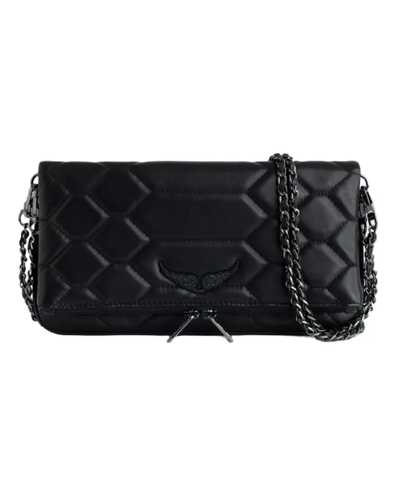 Zadig & Voltaire Gesteppte Rock Clutch Schwarz