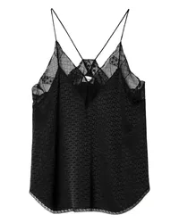 Zadig & Voltaire Trägertop Christy Seide Jacquard Schwarz