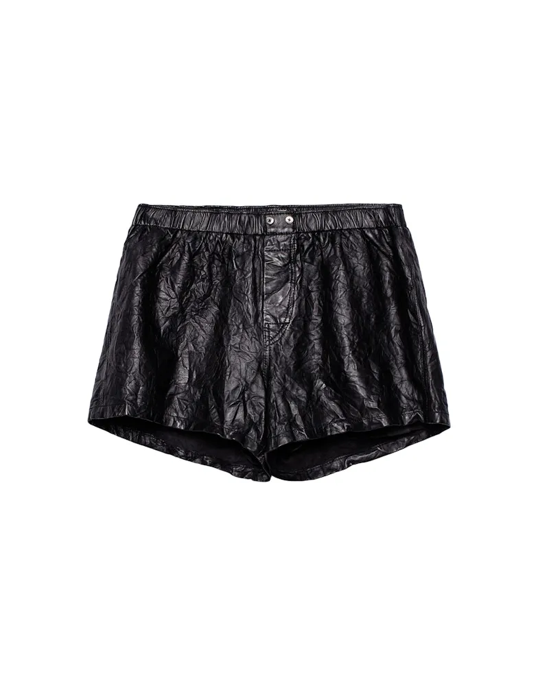 Zadig & Voltaire Short Pax Knitterledershorts Schwarz