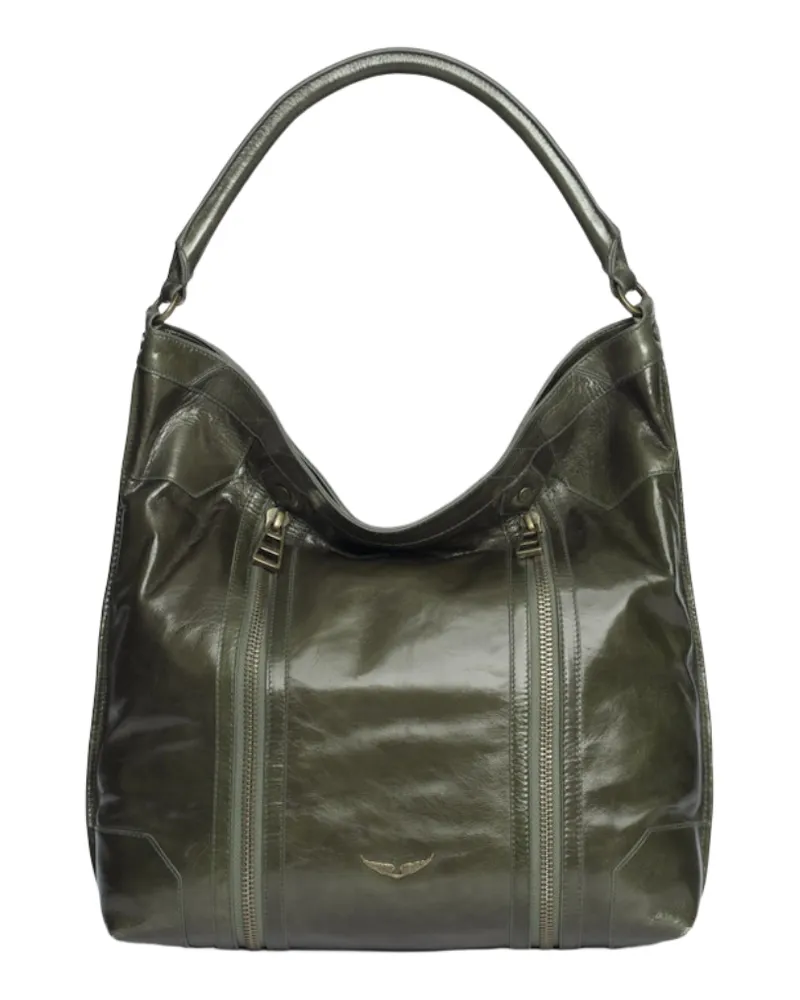 Zadig & Voltaire Sunny Hobo Vintage Patent Tasche Grün