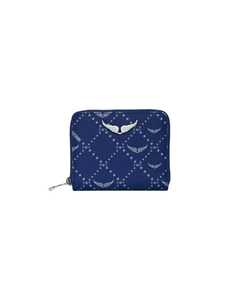 Zadig & Voltaire Mini ZV Monogram Geldbörse Blau