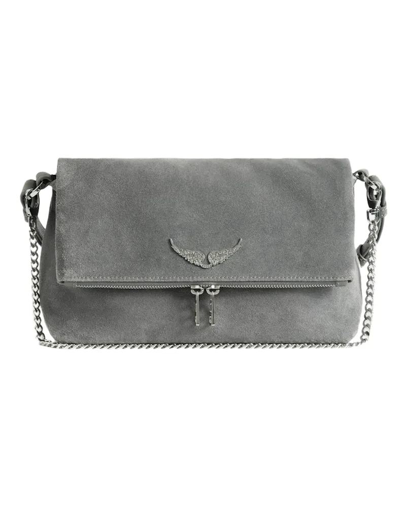 Zadig & Voltaire Rocky II Tasche Aus Wildleder Grau