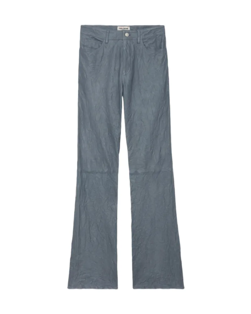 Zadig & Voltaire Hose Pistol Geknittertes Leder Blau