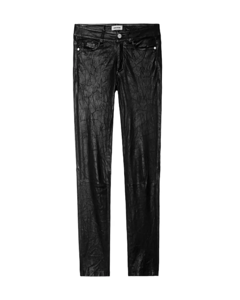 Zadig & Voltaire Phlame KnitterLederhose Schwarz