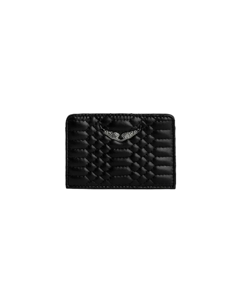 Zadig & Voltaire Gesteppter ZV Pass Kartenhalter Schwarz
