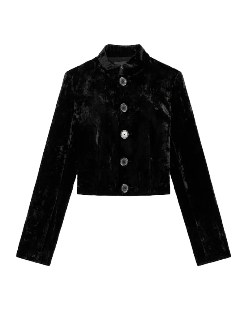 Zadig & Voltaire Marianne Samt Jacke Schwarz